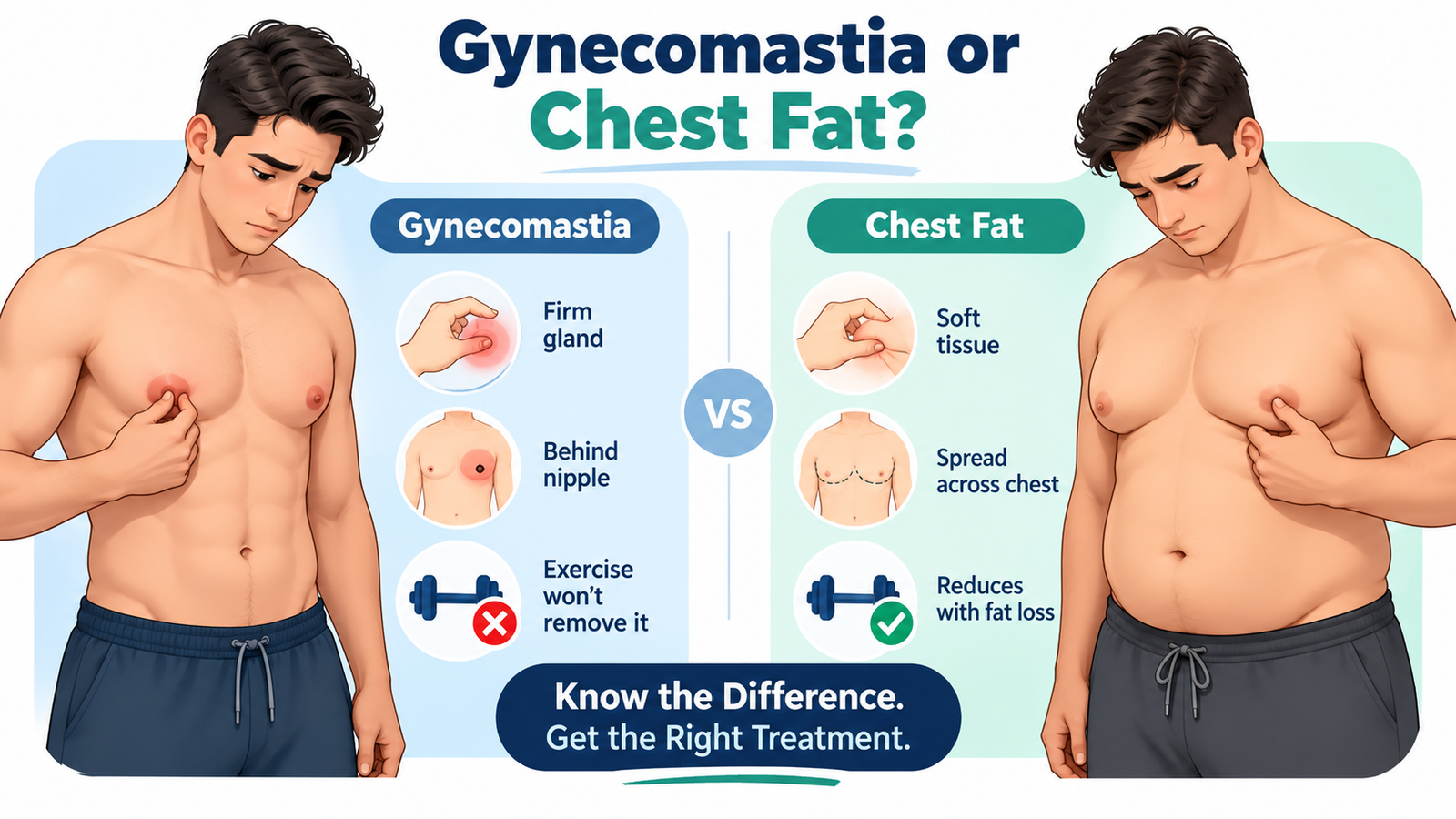 Gynecomastia or Just Chest Fat? How to Tell the Difference, and Why Exercise Won't Fix It